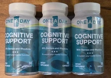 One a Day Cognitive Support Brain Supplement 30 Capsules EXP 08/26+ 3 Bottles
