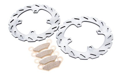 Rear RipTide Brake Rotors & Brake Pads fits 2006 - 2009 Polaris Sportsman X2 500