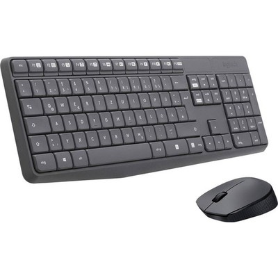 Logitech MK235 Funk Tastatur, Maus-Set Spritzwassergeschützt Deutsch, QWERTZ