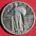 1929S US Standing Liberty SILVER Quarter! "San Francisco" Mint! VG/FINE! Coin!