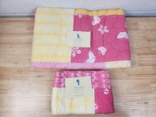 Pottery Barn Kids Tie Dye Toddler Quilt 50x36 W/ 1 Sham Pink Patchwork NOS