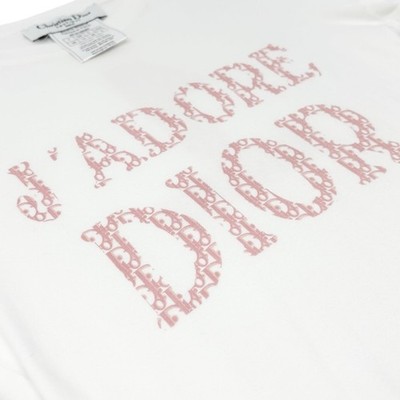 Christian Dior Vintage 2004 J'ADORE Logo T-shirt Top #38 White