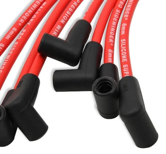 Juego de cables de bujía Mallory 604 8 mm rojo Pro bloque pequeño Chevy Skt. Tapa Foto 2 de 4