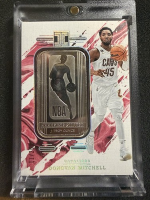 #ad Donovan Mitchell 2023 Panini Impeccable NBA Logo Silver Bar Troy Ounce 20 $229.95