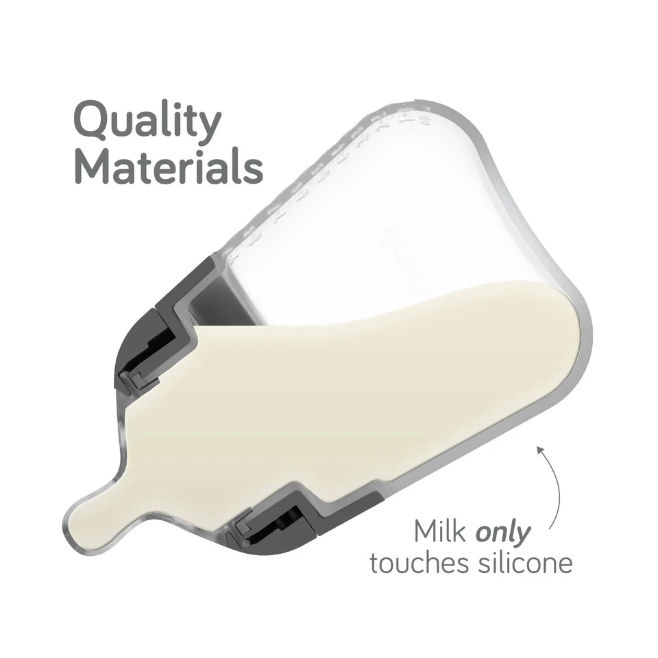 Biberones de silicona flexibles Nanobebe, anticólicos, sensación natural, no colapsantes Foto 2 de 4