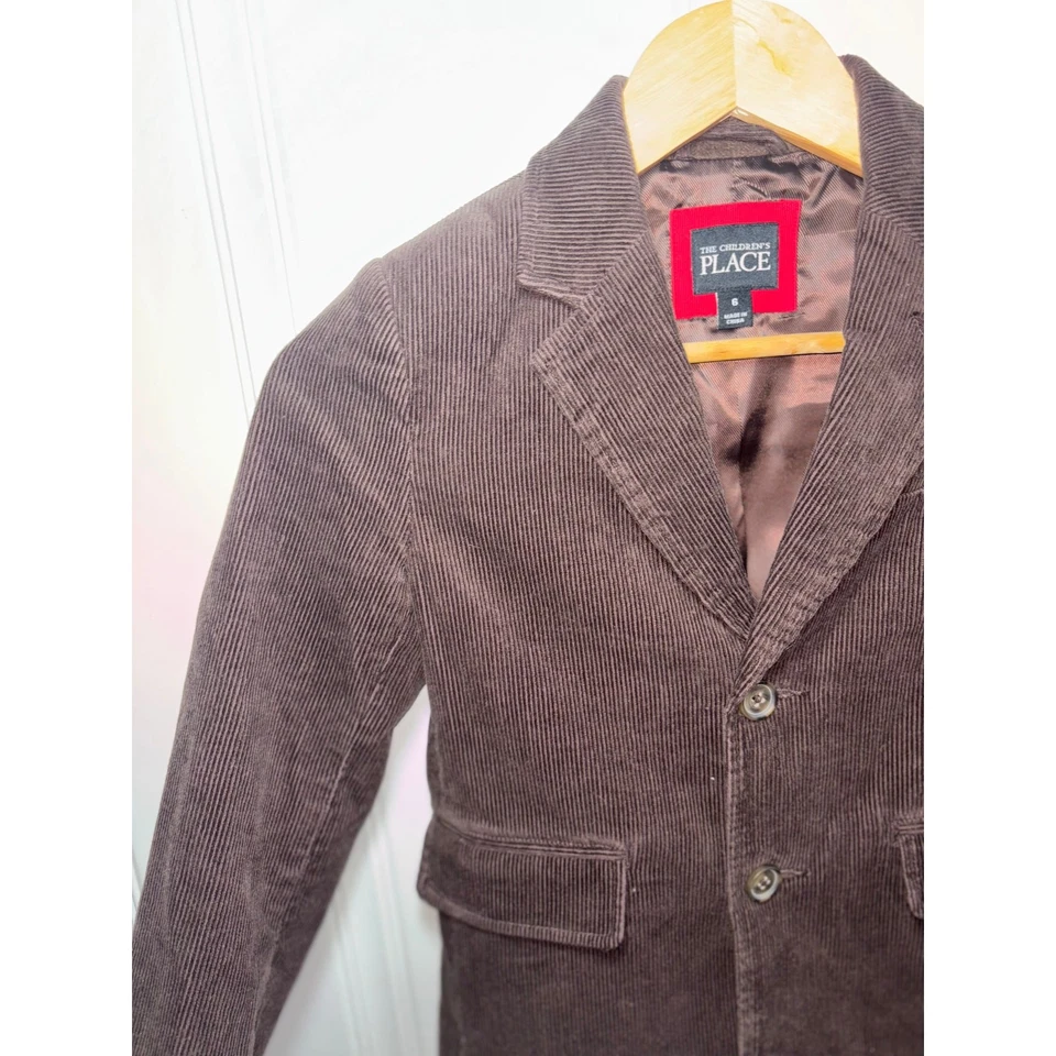 Traje Chaqueta The Childrens Place Marrón Chocolate Cuello Pana Niños Talla 6  Foto 3 de 4