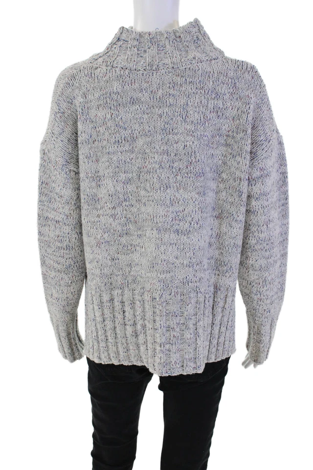 Женский вязаный свитер Michael Stars хлопок высокий вырез с длинным рукавом серый размер M - Изображение 3 из 4