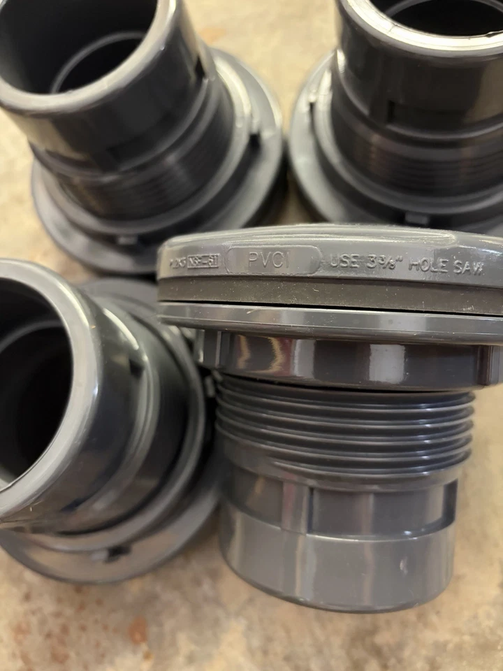 "Lote de 4 adaptador de tanque 2"" Spears Schedule 80 enchufe de mampara Fkm 8170V-020" Foto 2 de 4