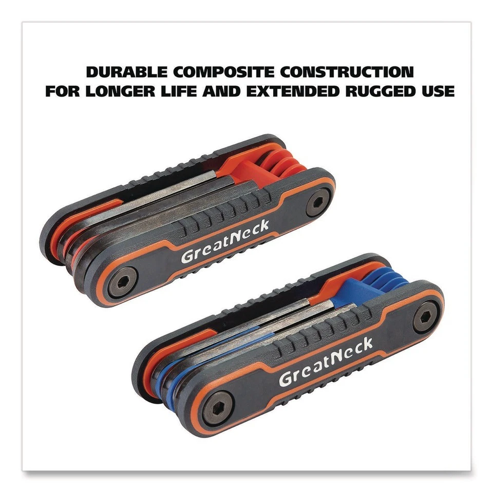 Great Neck 74205 2-PC Metric/SAE Hex Key Fold-Up Tool Set New - Image 4 of 4