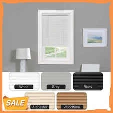Window Blinds Mini Blind 1" Slat Vinyl Venetian Blinds - Black White Beige Gray