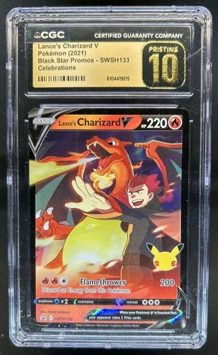 2021 Pokemon SWSH Black Star Promos Lance's Charizard V #SWSH133 CGC 10 Pristine