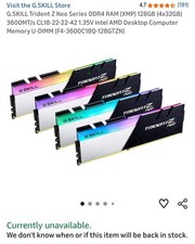 G.SKILL Trident Z Neo Series DDR4 RAM XMP 128GB 4x32GB 3600MT/s