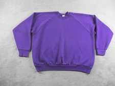 Vintage Fruit Of The Loom Sweatshirt Womens 3XL Purple Raglan Crewneck USA