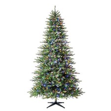 9' Pre-Lit Milford Pine Green Artificial Christmas Tree with LumaDazzle Color-Ch