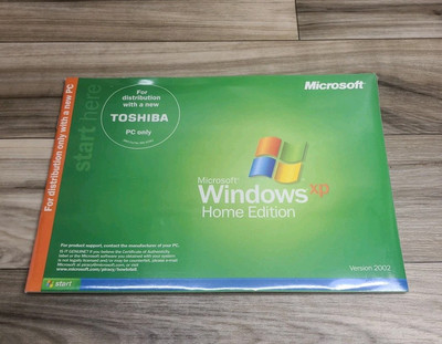 Microsoft Windows XP Home Edition 2002 PC New Sealed For Toshiba PC Only