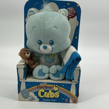 Care Bear 2004 Bedtime Cub Blue Bear Moon Star Blanket RARE Vintage