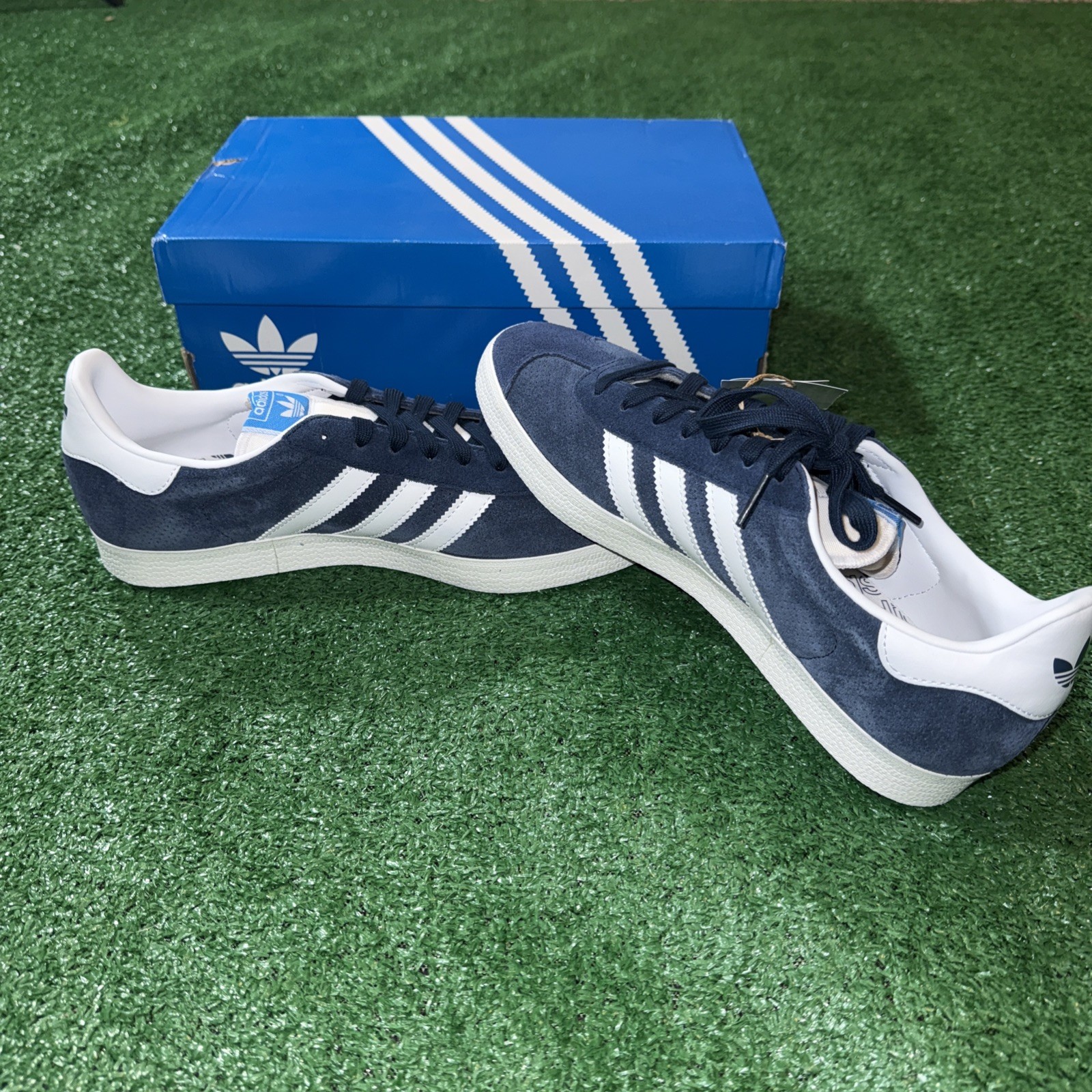 SAOLA Nuove scarpe Adidas Gazelle da uomo taglia 8 5 bianco inchiostro amato (IG6212)