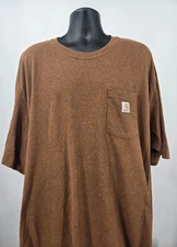 Carhartt T-Shirt 4XL Brown Logo Lightweight Short Sleeve Construction Cotton Men