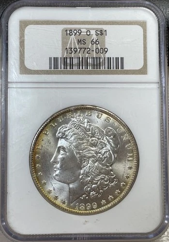1899-O MS66 Morgan Silver Dollar NGC Certified Gem - Beautiful Edge Toning!