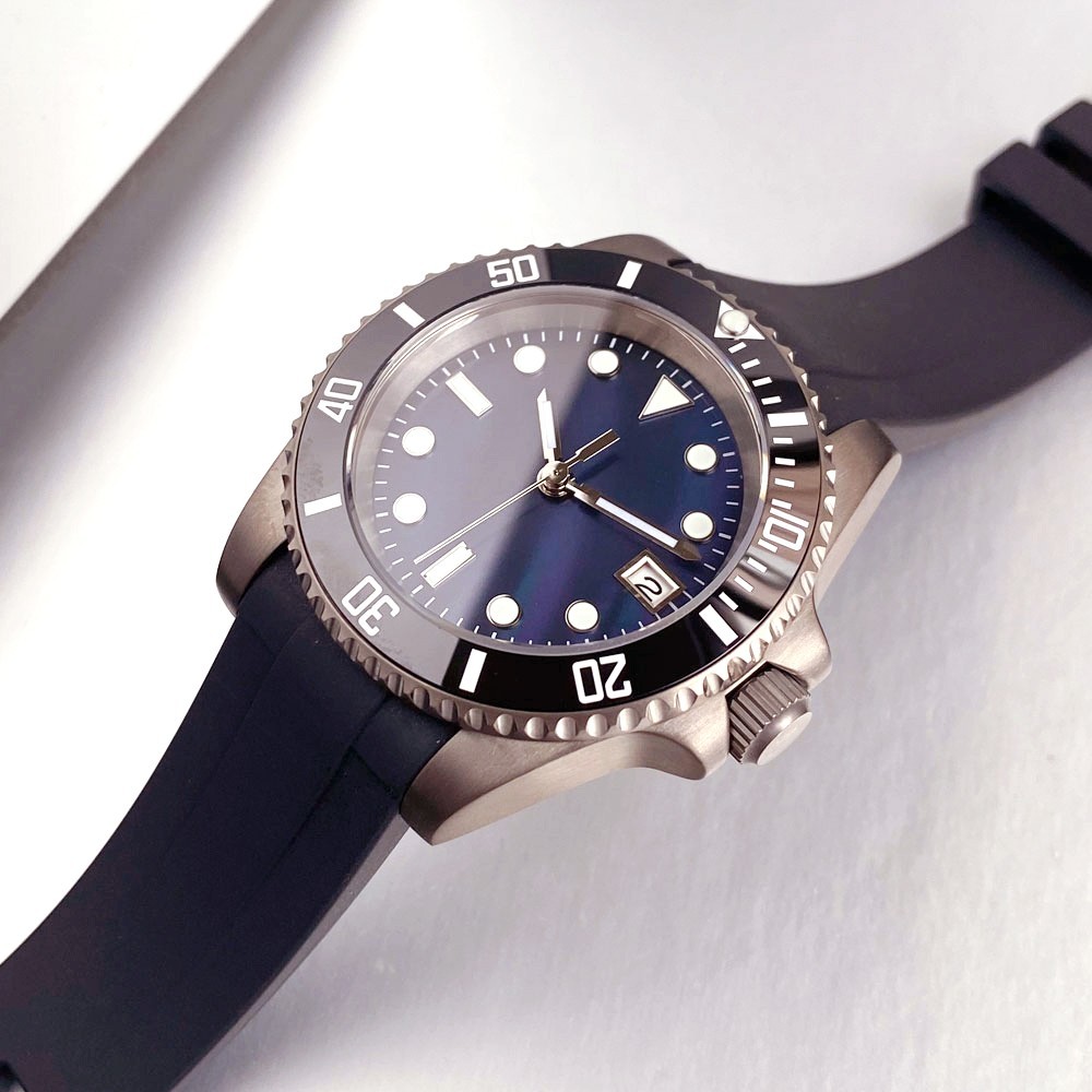 Shell Dial Watch Titanium 40mm Blue Shell Dial 20BAR Diver Watch Automatic NH35 For Men ...