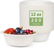 200 Pack Heavy Duty Disposable Paper Bowls for Hot Soup and Meals
