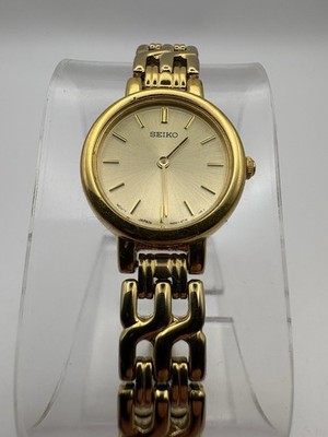 seiko ladies dress watch Vintage Gold-tone Seiko Tank Watch for Her