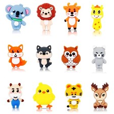 WOZADU 12 PCS 3D Animal Silicone Focal Beads for Pens, Beads Bulk for Keychai...