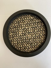 Wooden Display Stand 6.25 round, 1.5" deep. Wood  Woven Gold Fiber