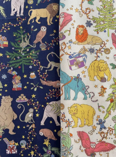 LIBERTY OF LONDON Liberty Tana Lawn Fabric 'Christmas' Pack - 2 pieces (33x25cm each)