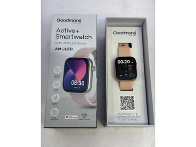 = Goodmans Active+ Smart Watch Amoled Screen Pink Rose