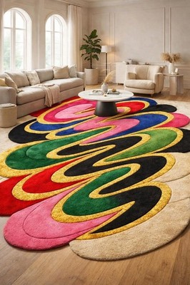 Designer Rug | Irregular Rug | Wool area Rugs | Living Room Rug | Tufted A169