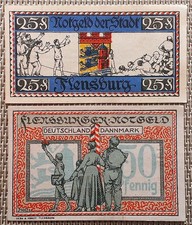 Notgeld: 25 od. 50 Pfennig Flensburg (Schleswig-Holstein) 1920, UNC