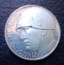 Moneta  lire 20 Benito Mussolini  Regno D'Italia 1928