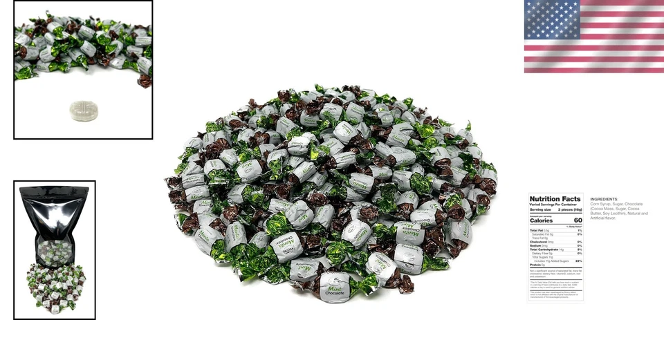 Individually Wrapped Chocolate Filled Mints - 3 lbs - Perfect After Dinner Treat - Image 2 of 4
