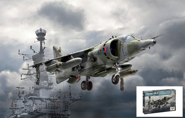 Italeri 1/72 Kit MilitÄRflugzeug Harrier GR.3 Modellbau Statisches Modell-image