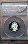 1964 Washington Quarter Black Ruthenium Hologram ANACS Holder 90% Silver