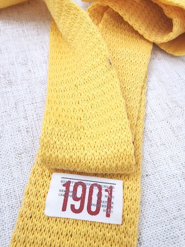 Nuevo con etiquetas Nordstrom 1901 Hombres 2 Corbatas de Punto Ajustadas Paquete Amarillo Azul Boda Trabajo Foto 3 de 4