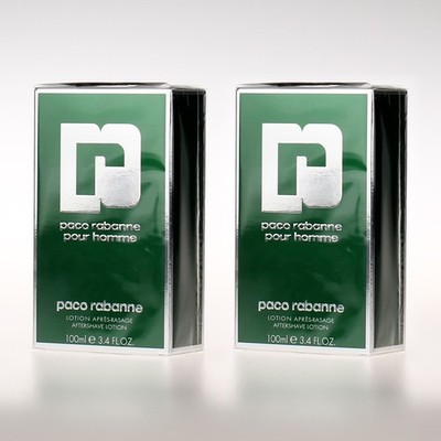 2x Paco Rabanne pour Homme Aftershave Lotion 100ml