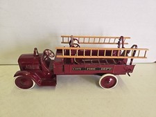 Antique 26" Steelcraft City Fire Dept 1920s Open Cab GMC Ladder Truck Firetruck