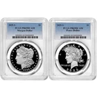 2pc Set - 2025-S $1 Proof Morgan and Peace Silver Dollar PCGS PR69DCAM Blue