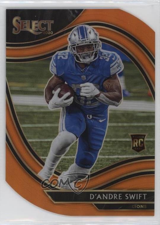 2020 Panini Select Field Level Orange Prizm Die-Cut D'Andre Swift Rookie RC 13d7