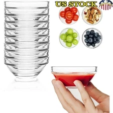 Mini Glass Bowls Dipping Sauce Food Prep Bowls Stackable Ramekins Set of 10 New