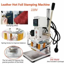 220V Leather Hot Foil Stamping Embossing Machine 4" x5" Pressing MarkingDigital