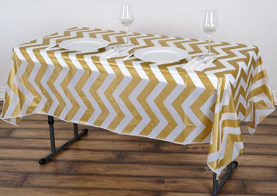 Chevron Tablecloth Rectangular Seamless 60X120" Variety Colors By Broward Linens - Image 4 of 4