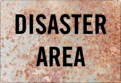 Disaster Area Lustig Wand Metallschild 200mm x 140mm (2f)