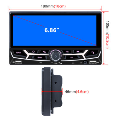 Android 13 Car Stereo With Wireless CarPlay & Android Auto - 6.9" Touch Screen, Single Din, Backup Camera, GPS, WiFi, Bluetooth, MirrorLink