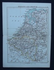 Antyczna mapa: Holandia i Belgia autorstwa Johna Bartłomieja, Atlas kieszonkowy, 1890