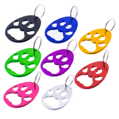 Paw Print Key Chain & Bottle Opener - Aluminum - Multiple Color & Lot Options