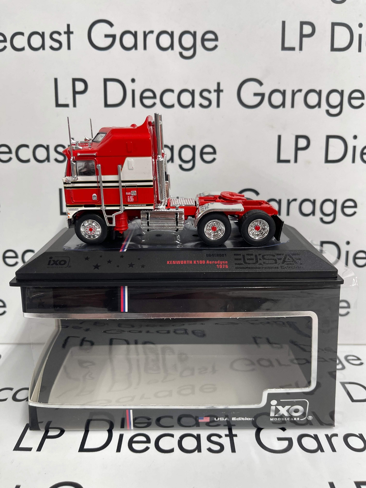 1976 Kenworth K100 Semi Truck Red BJ Bear 1:64 Diecast Model by IXO