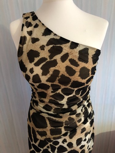 Ladies Animal Print one shoulder Ribkoff Cocktail Dress size 10 - Picture 2 of 4